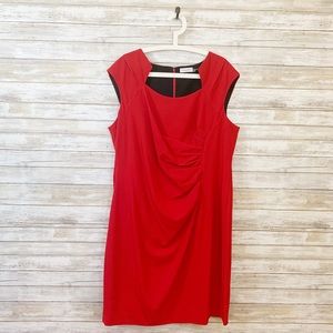 Calvin Klein Red Sheath Dress Size 18W
